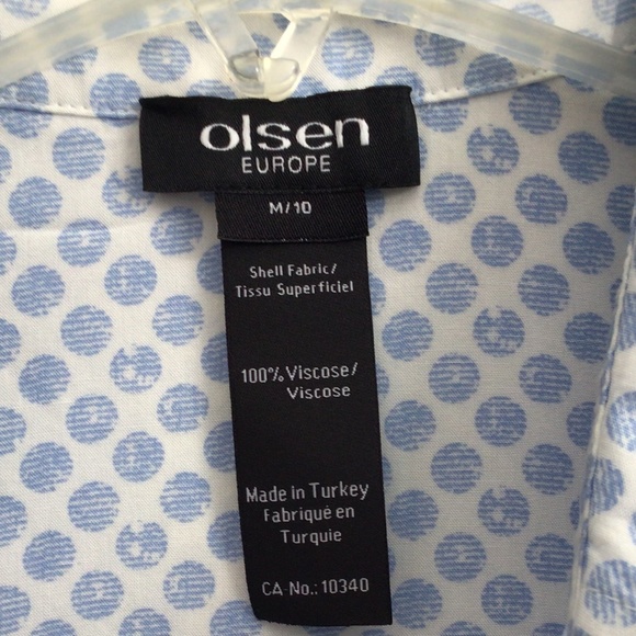 Ladies long sleeve button down blouse in light blue/white sz 10/M - Picture 2 of 9